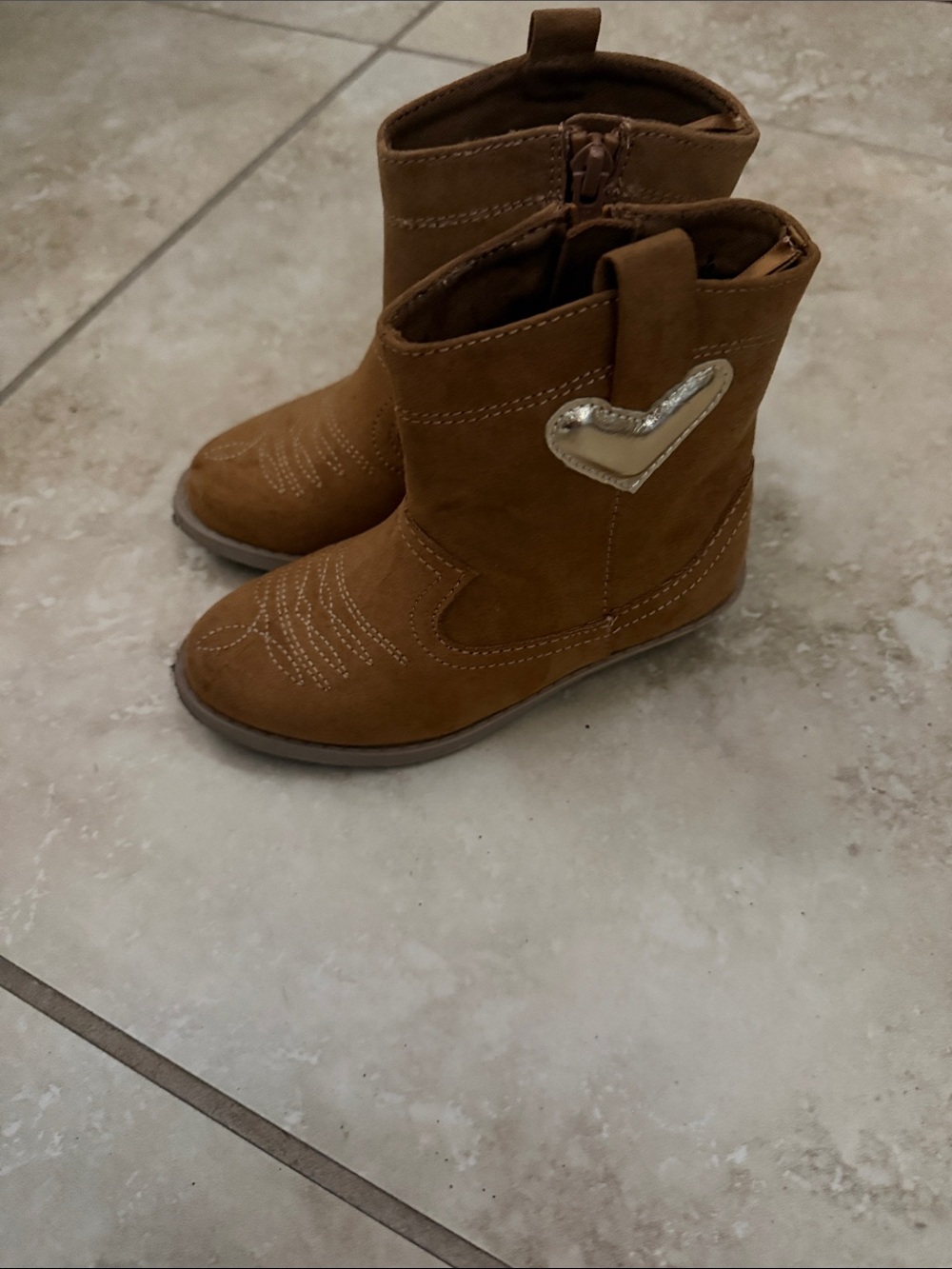 Old Navy Brown Kids Heart Accent Cowboy Boots